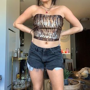 tiger print scarf top